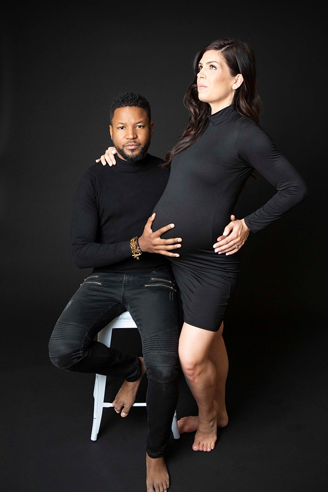 Posing with your significant other at your maternity session is a great way to show the love between the two of you. 