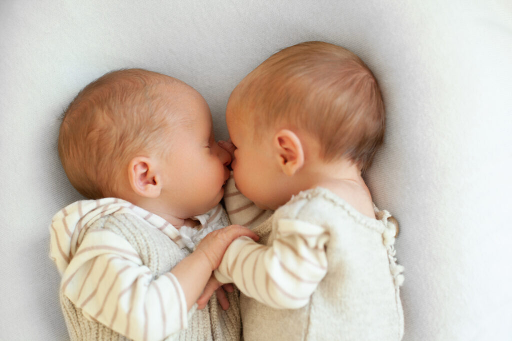 Anaheim Newborn Photoshoot of twin newborn boys